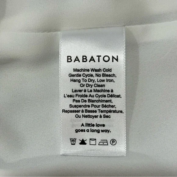 ARITZIA BABATON White Tadema Long Sleeve Blouse in Women's Size Medium - Picture 6 of 7